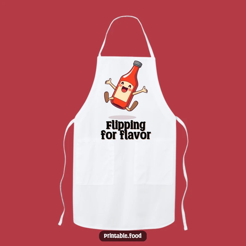 Funny Ketchup Cartwheel Apron - Hilarious Kitchen Condiment Wear