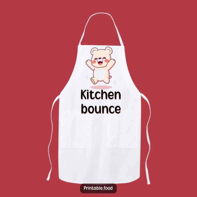 Funny Playful Gummy Bear Apron: Bouncing Character Kitchen Wear, Perfect Funny Gift