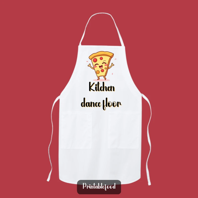 Funny Winking Pizza Dance Apron - Cook and Serve with Hilarious Pizzazz