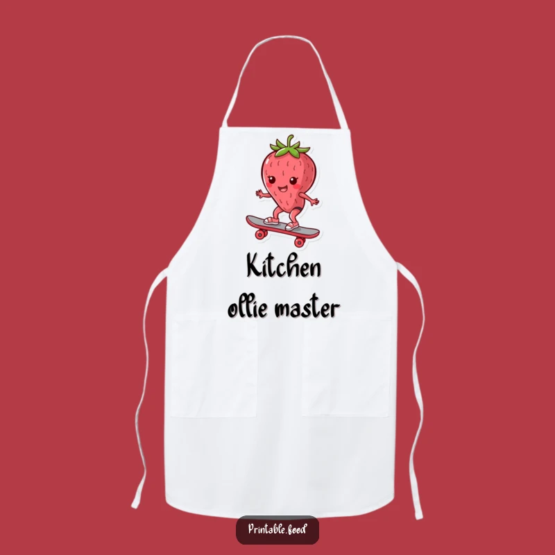 Funny Skateboard Chef Apron: Strawberry's Speedy Dinner, Hilarious Funny Gift for Cooks