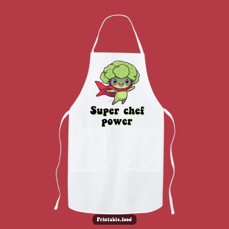 Funny Broccoli Superhero Apron - Hilarious Kitchen Hero Wear
