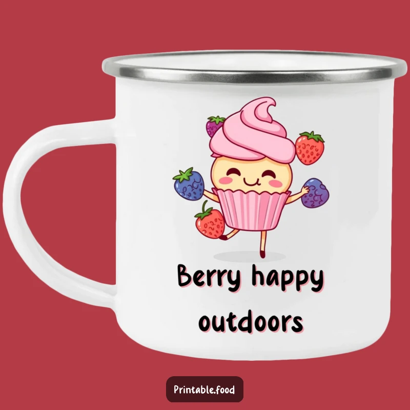 Funny Giggling Cupcake Camping Mug: Sip Sweetly - Perfect Gift