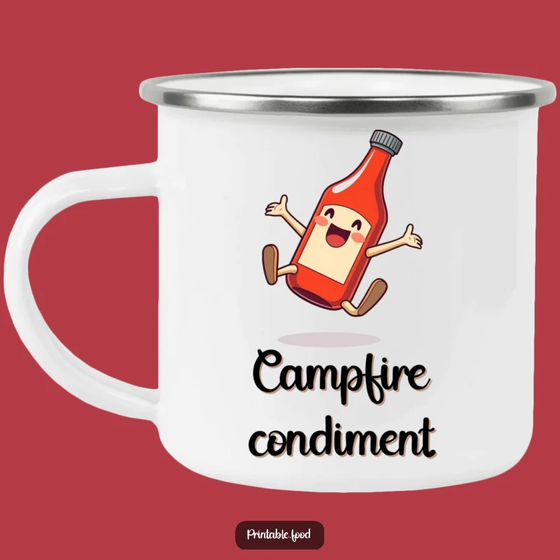 Funny Ketchup Cartwheel Camping Mug - Durable & Hilarious Outdoor Gift