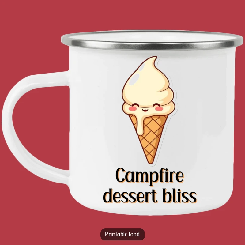Funny Ice Cream Cone Camping Mug: Enjoy Treats with Giggles, A Melty Outdoor Companion