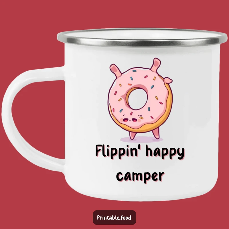 Funny Donut Somersault Camping Mug: Sweet Kisses for Outdoor Adventures