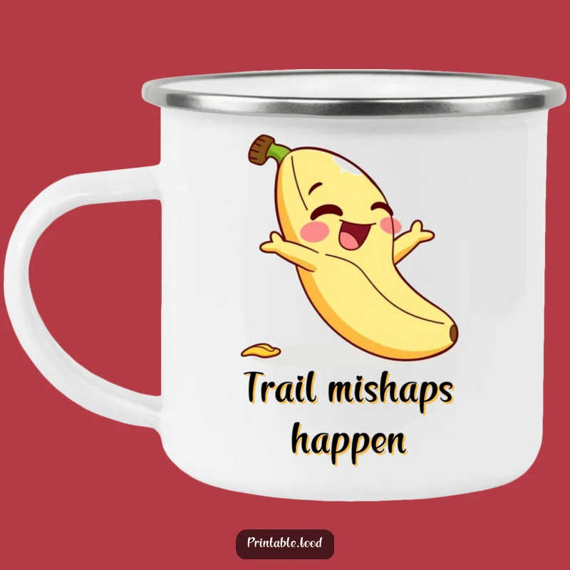 Funny Banana Slip Camping Mug - Giggling Character Campfire Mug