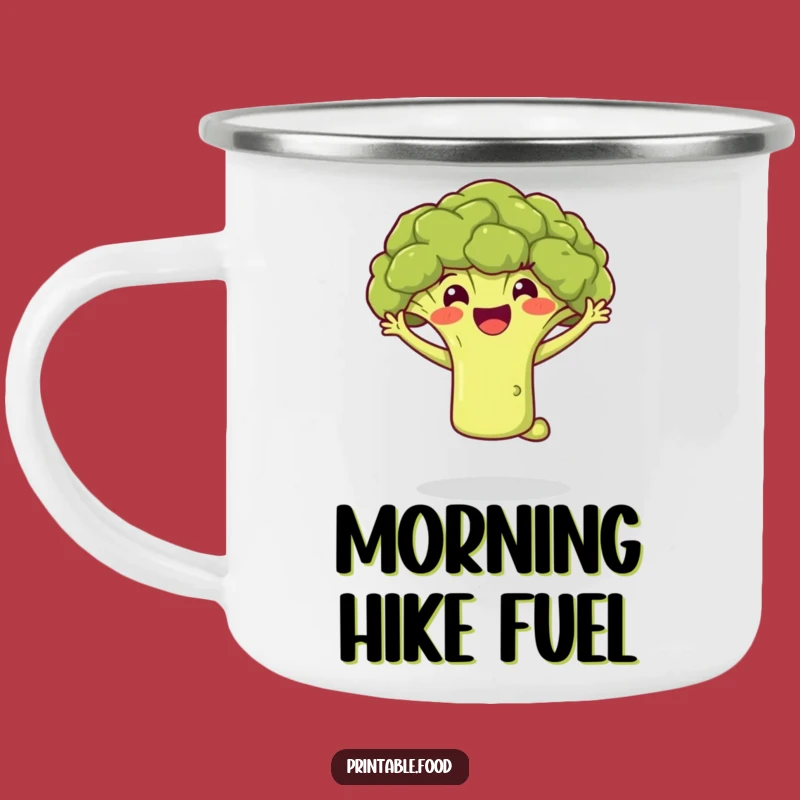 Funny Broccoli Jumping Camping Mug: Enjoy Your Adventure with Veggie Cheer, A Durable Outdoor Companion