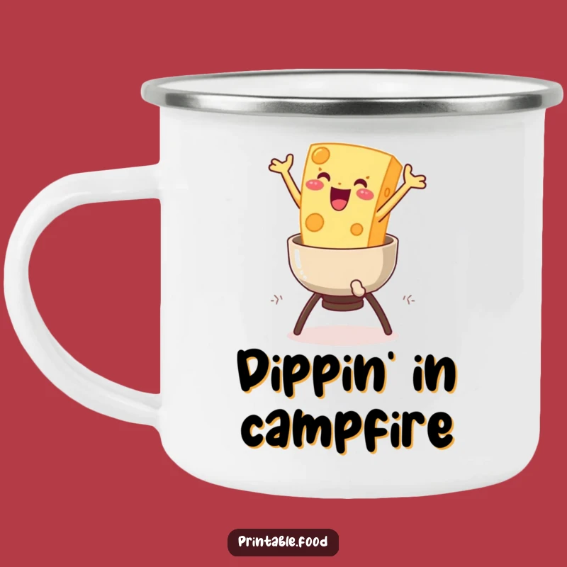 Funny Cheese Fondue Camping Mug: Cheesy Fun for Outdoor Adventures