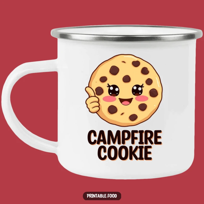Funny Cookie Camping Mug: Sweet Thumbs Up Adventure