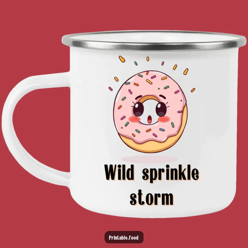 Funny Donut Camp Mug: Surprised Sprinkles, Perfect Outdoor Sweet Gift