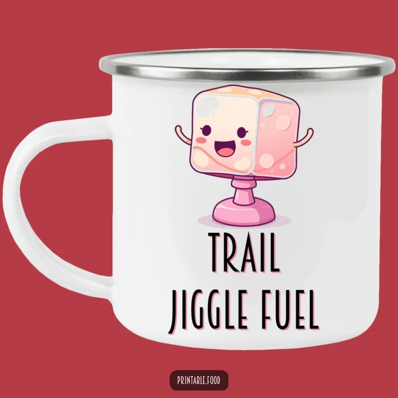 Funny Jelly Cube Camping Mug: Bouncing Adventure