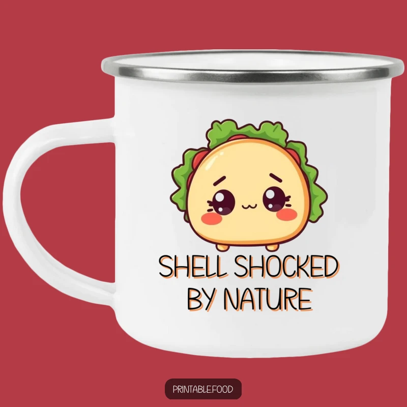 Funny Surprised Taco Camping Mug - Hilarious Outdoor Mexican Gift