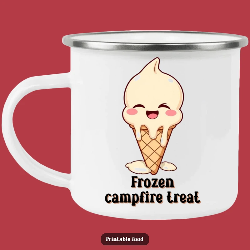 Funny Winking Ice Cream Camping Mug: Sweet Sips Outdoors!