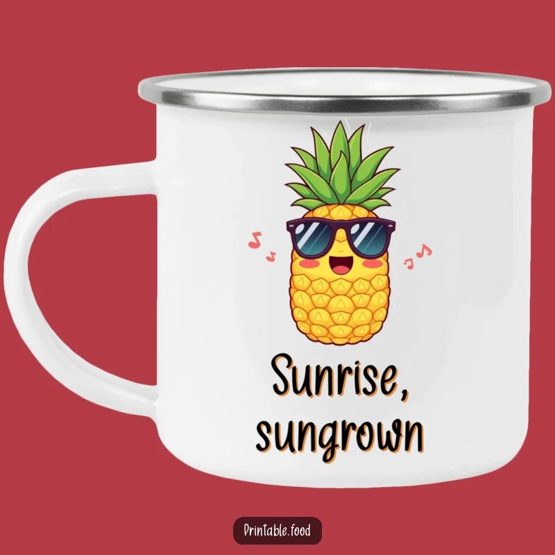 Funny Pineapple Sunglasses Camping Mug: Enjoy Adventures with Tropical Cool, A Sunny Outdoor Companion