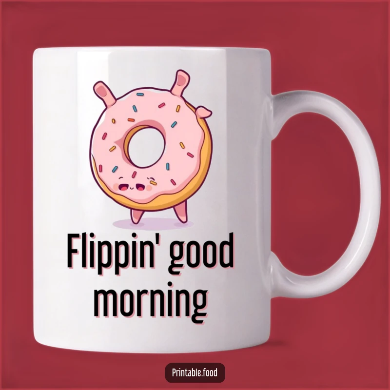 Funny Donut Somersault Mug: Cheerful Character for Sweet Mornings