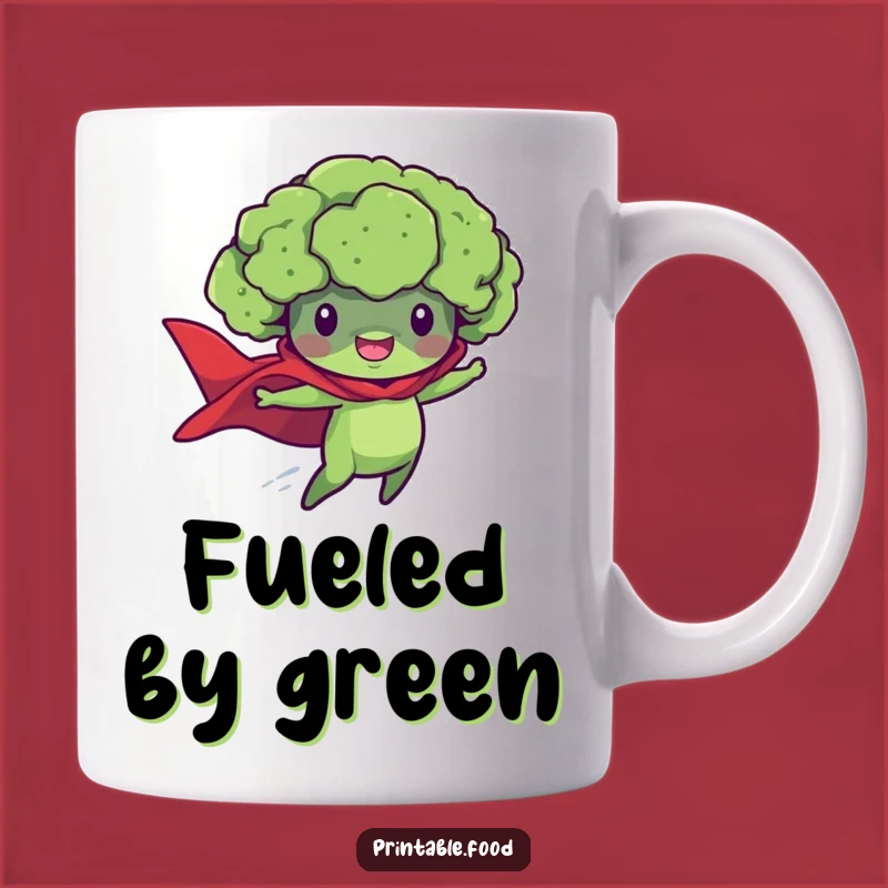 Funny Broccoli Superhero Mug - Hilarious Veggie Lover Gift