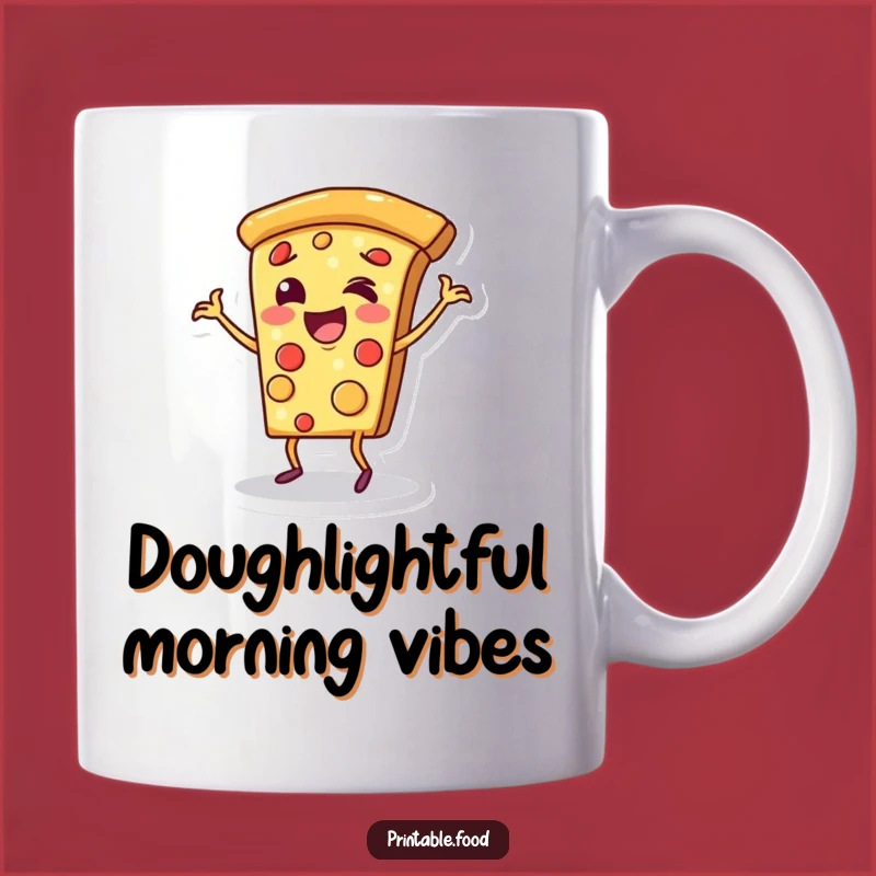 Funny Cheerful Pizza Dance Mug - Hilarious Foodie Gift For Pizza Lovers