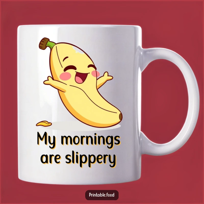 Funny Giggling Banana Slipping Mug - A Hilarious Cartoon Mishap Gift