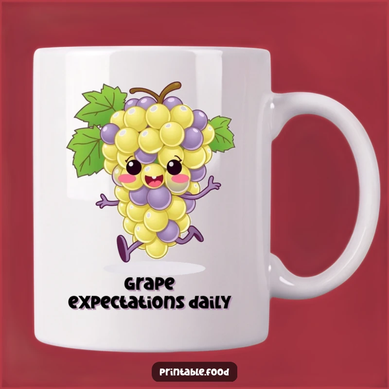 Funny Grape Bunch Running Mug: A Hilarious Fruity Character Perfect for a Gag Gift