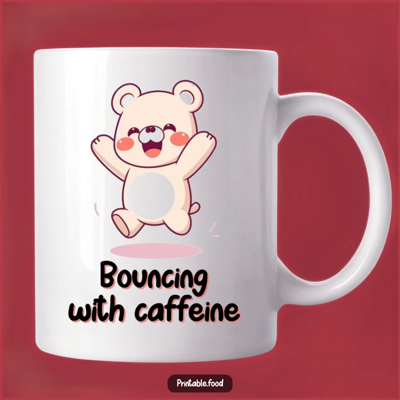 Funny Playful Gummy Bear Mug: Bouncing Character Design, Perfect Fun Gift