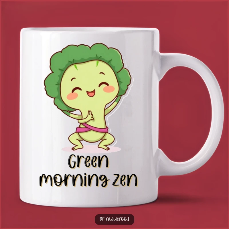 Funny Yoga Broccoli Mug: Veggie Zen Master, Perfect Funny Gift for Yogis & Health Nuts