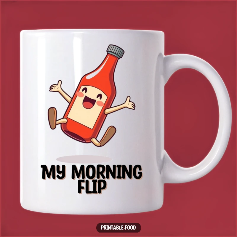 Funny Ketchup Cartwheel Mug - Hilarious Condiment Lover Gift