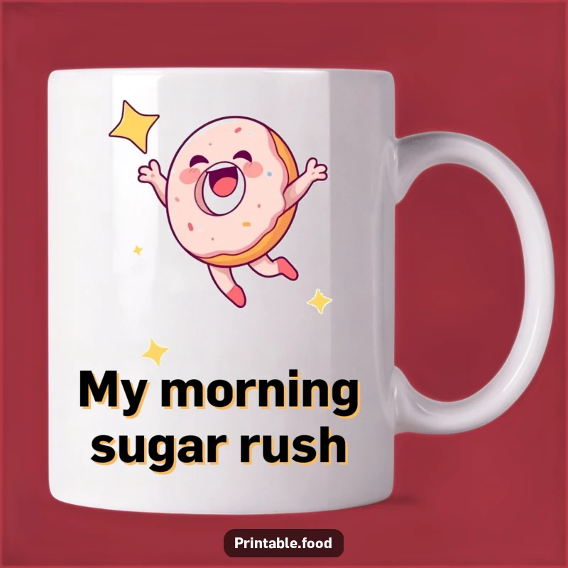 Funny Laughing Doughnut Starry Sky Mug - Hilarious Treat Lover Gift