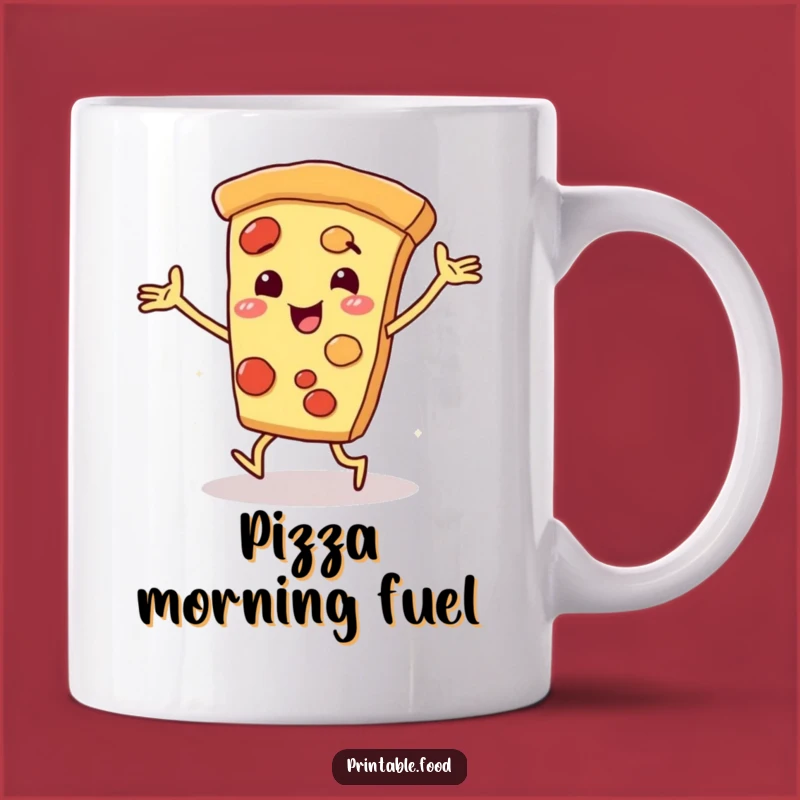 Funny Pizza Slice Dancing Mug: A Joyful Foodie Character Perfect for a Cheerful Gift