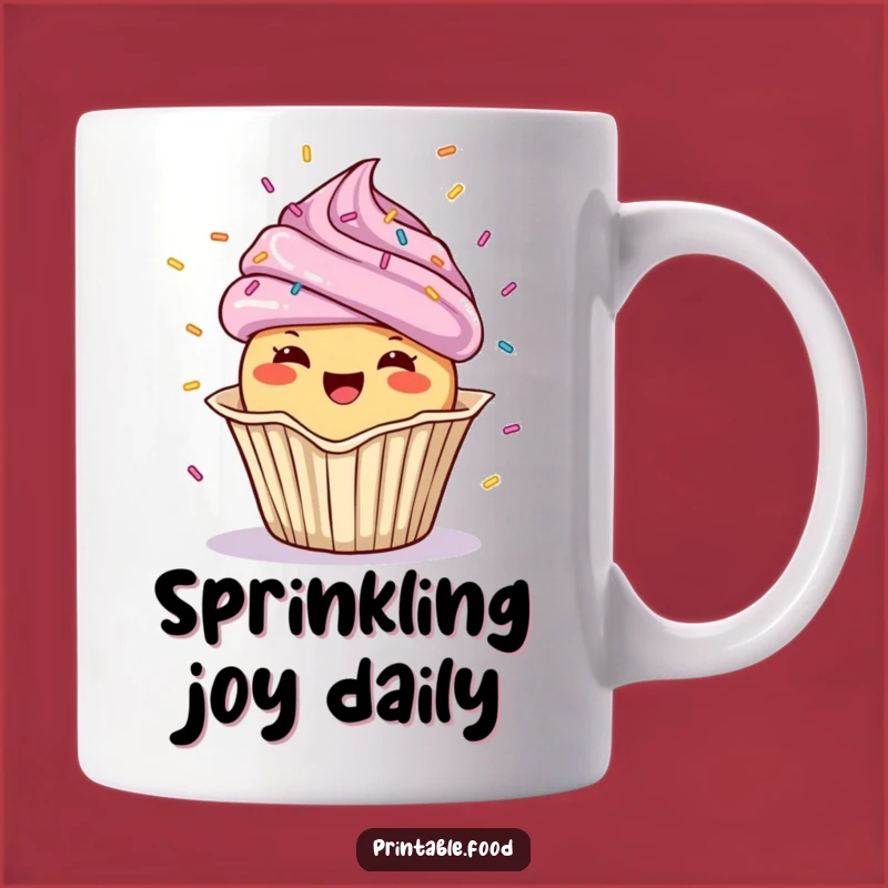 Funny Cupcake Celebration Mug: Cheerful Confetti Shower, Perfect Party Gift