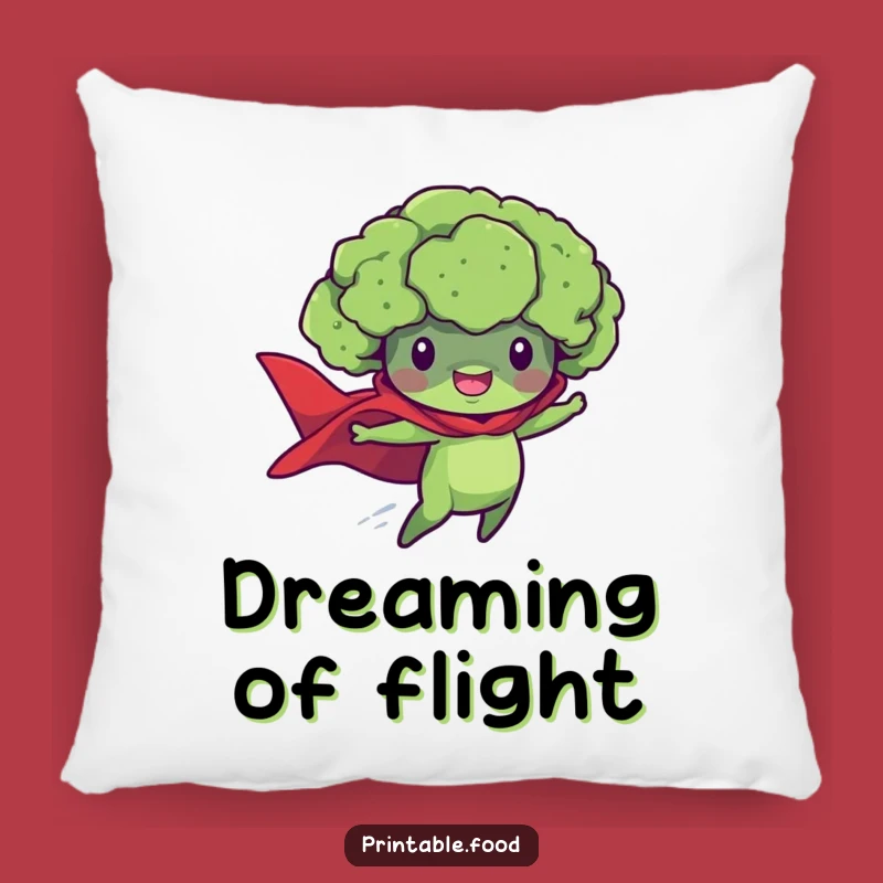 Funny Broccoli Superhero Pillow - Soft & Hilarious Veggie Cushion