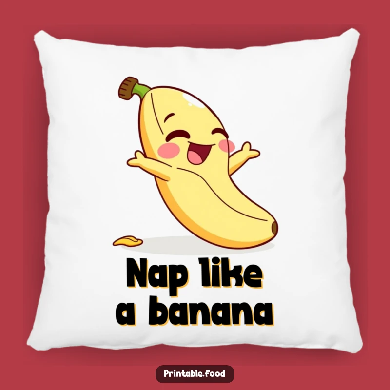 Funny Banana Slip Pillow - Giggling Character Throw Pillow