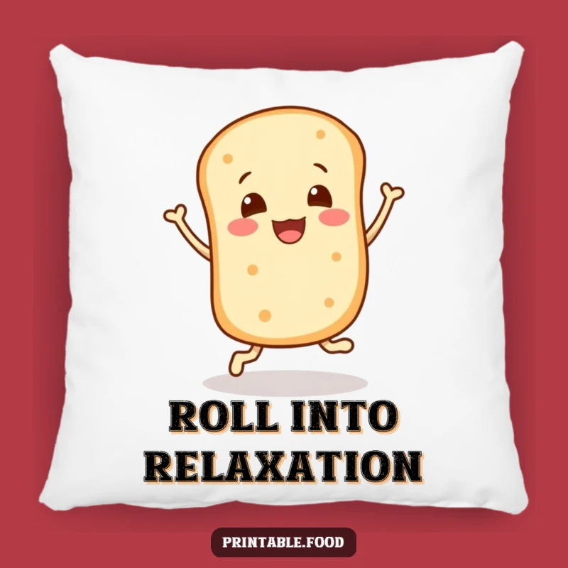 Funny Bread Roll Bounce Pillow - Joyful Character Throw Pillow