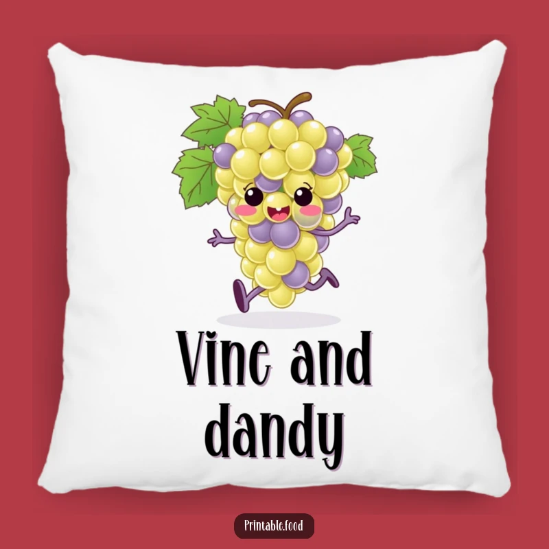 Funny Grape Bunch Running Pillow: Cozy Comfort Meets Comical Fruit Character Design
