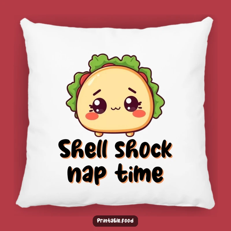 Funny Surprised Taco Pillow - Comfy & Hilarious Mexican Decor