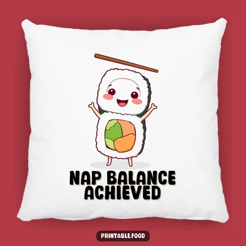 Funny Sushi Pillow: Smiling Roll Handstand, Perfect Cozy Decor Gift