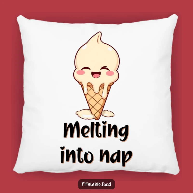 Funny Winking Ice Cream Pillow: Cozy Up with Sweet Comfort!