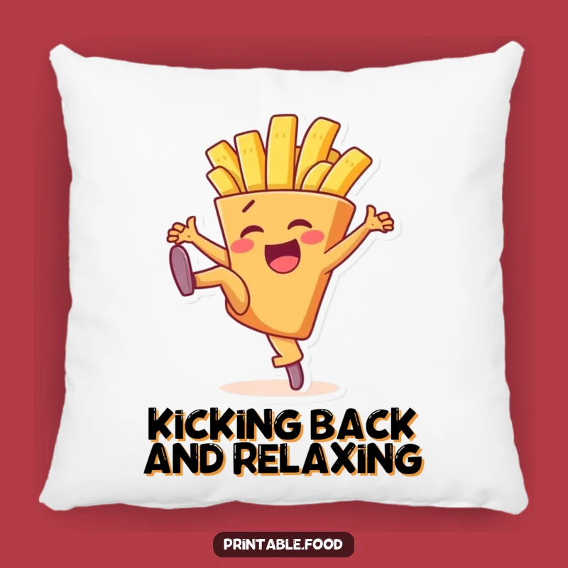 Funny High Kick French Fry Pillow - Cozy & Hilarious Comfort Decor Gift