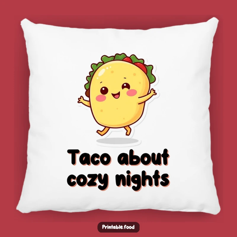 Funny Smiling Taco Pillow: Cozy Dancing Food Cushion, Humorous Gift