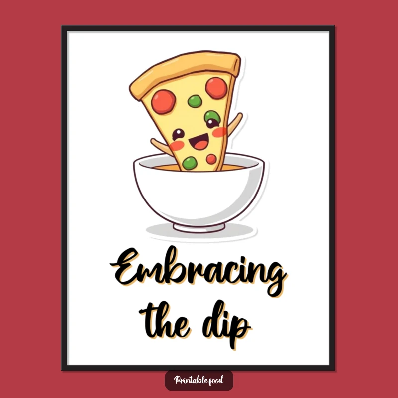 Funny Pizza Slice Digital Art: Instant Delicious Decor - Gift