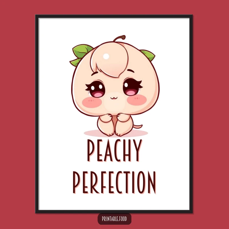 Funny Blushing Peach Digital Print: Instant Adorable Wall Art