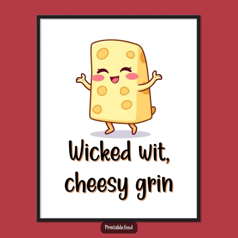 Funny Cheese Wedge Jig Digital Art Print: Instant Joyful Decor