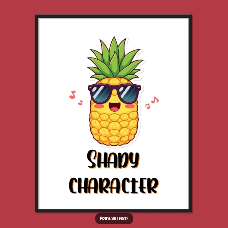 Funny Pineapple Sunglasses Digital Art: Embrace Tropical Cool, A Sunny Printable for Your Decor