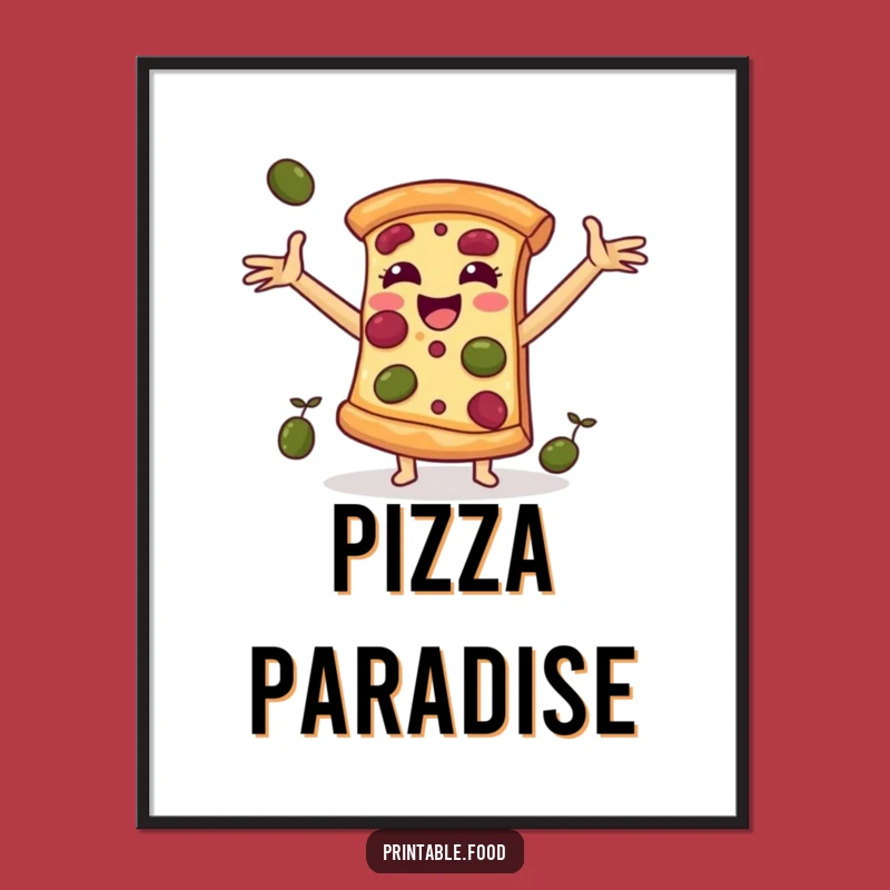 Funny Pizza Slice Digital Print: Instant Delicious Wall Art!