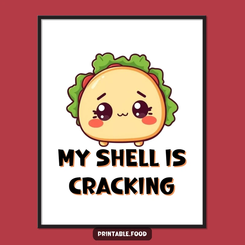 Funny Surprised Taco Digital Art - Hilarious Printable Mexican Gift