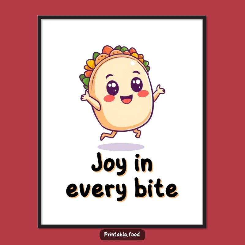 Funny Taco Dancing Digital Art: Embrace Fiesta Vibes, A Cheerful Printable for Your Decor