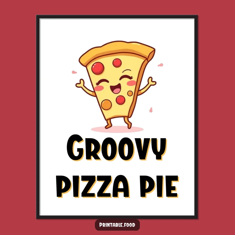 Funny Winking Pizza Dance Digital Art - Instant Hilarious Vibe for Your Space