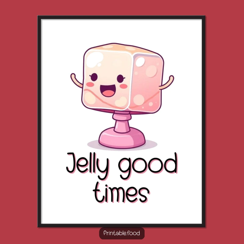Funny Jelly Cube Digital Art: Wobbly Bounce Instant Download