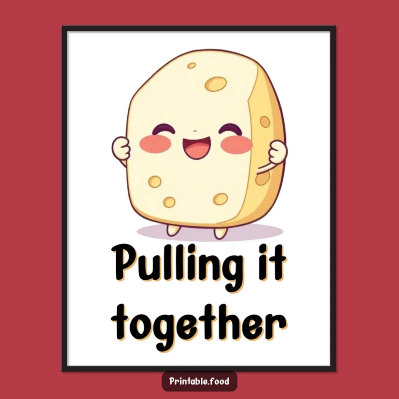 Funny Delighted Cheese Pull Digital Art - Hilarious Printable Dairy Gift