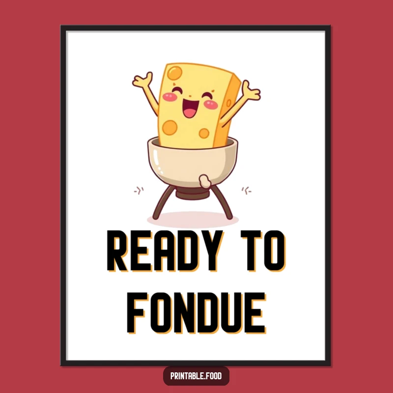 Funny Cheese Fondue Digital Art: Instant Cheesy Fun