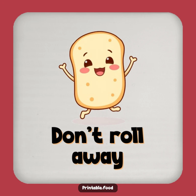 Funny Bread Roll Bounce Coaster - Joyful Character Drink Decor